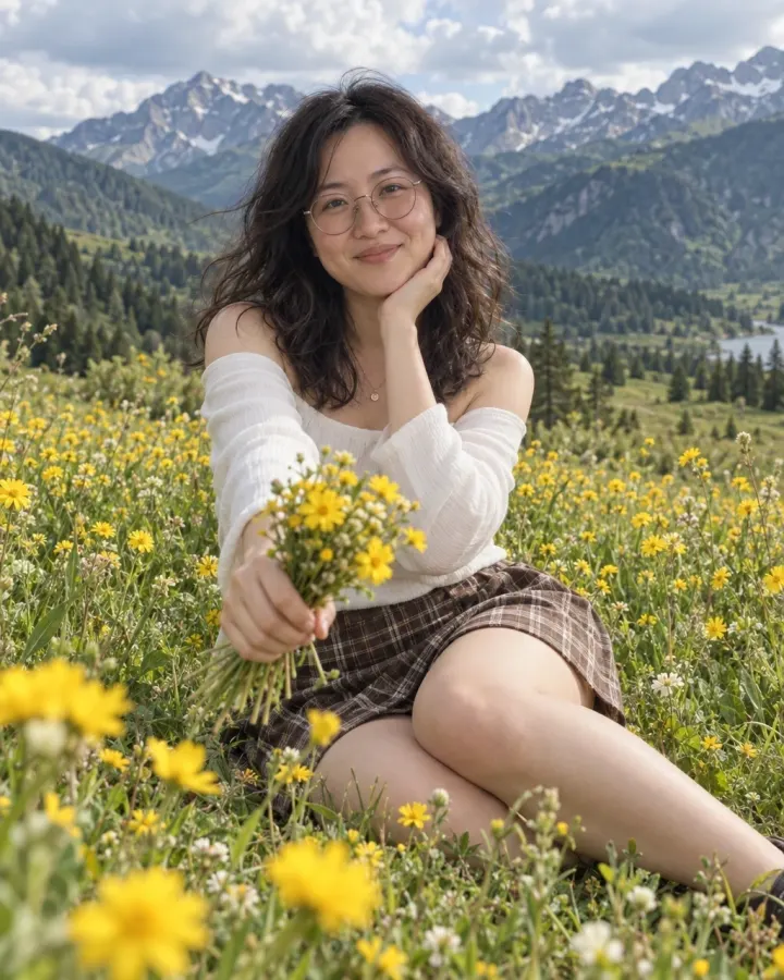Wildflower Mountain Portrait