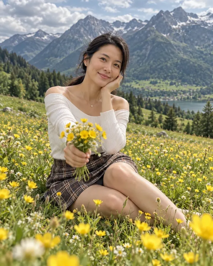 Wildflower Mountain Portrait — After