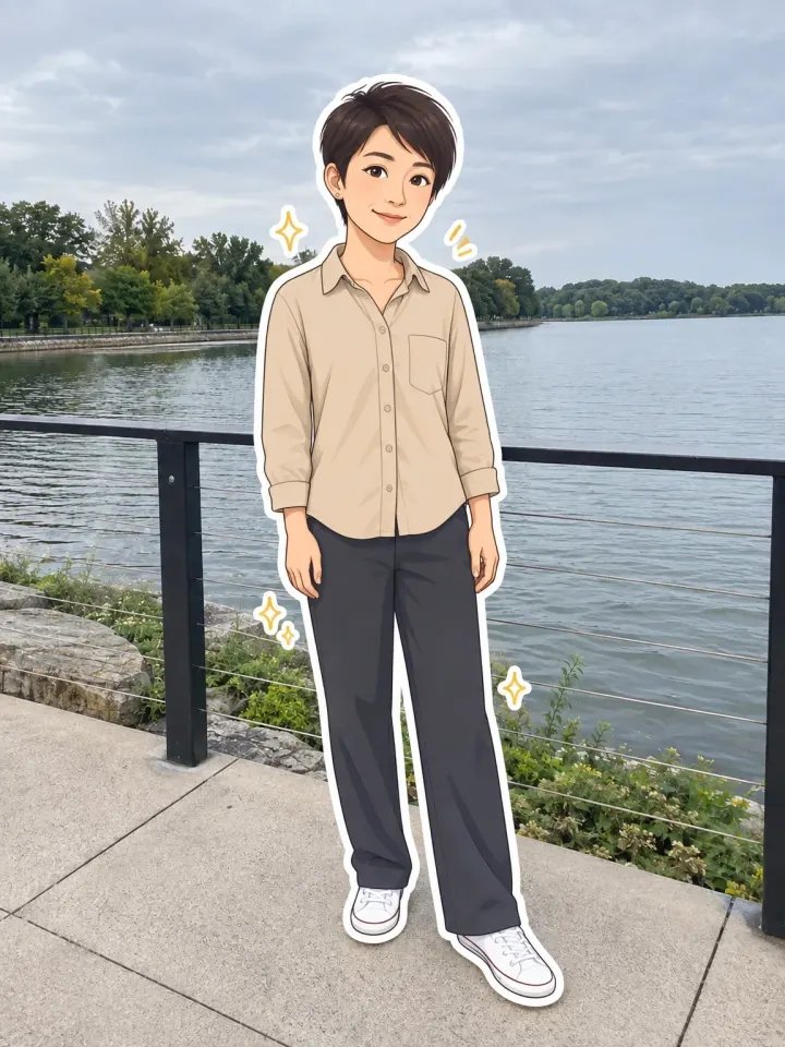 Flat Cartoon Sticker — AI-generated example of this style