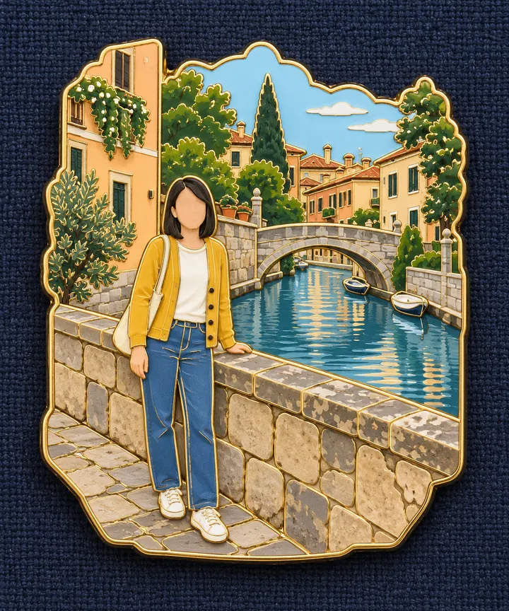 Travel Enamel Pin — AI-generated example of this style