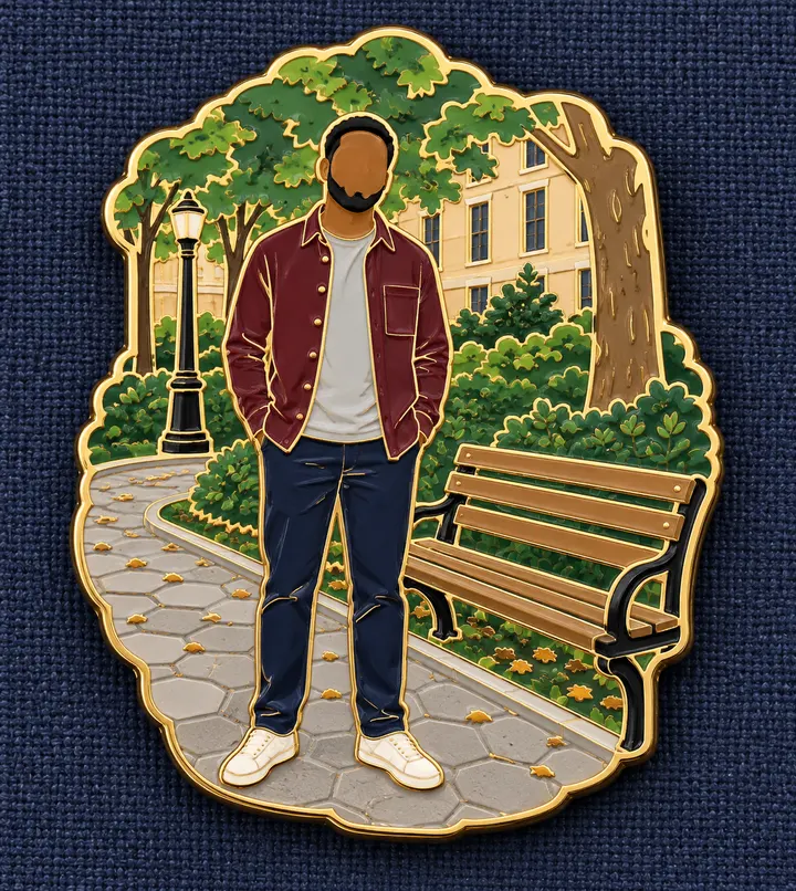 Travel Enamel Pin — AI-generated example of this style