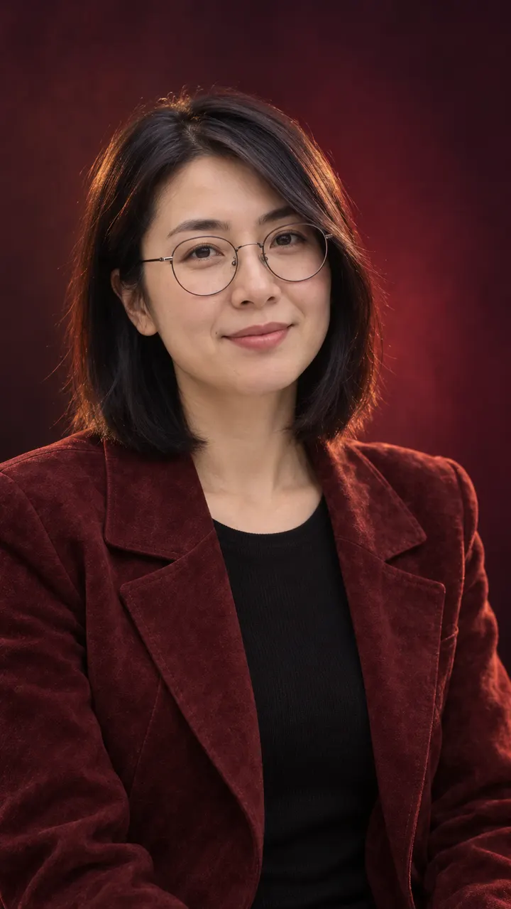 Burgundy Studio Portrait — AI-generated example of this style